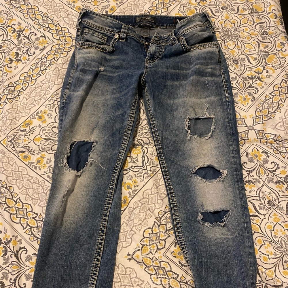 Silver Boyfriend Jeans